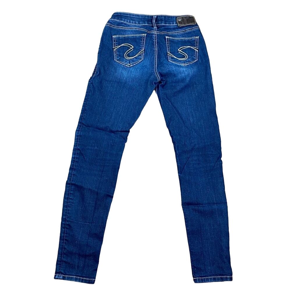 Silver Jeans Suki Y2K Jeggings Sz 26 Dark Wash - Picture 2 of 5